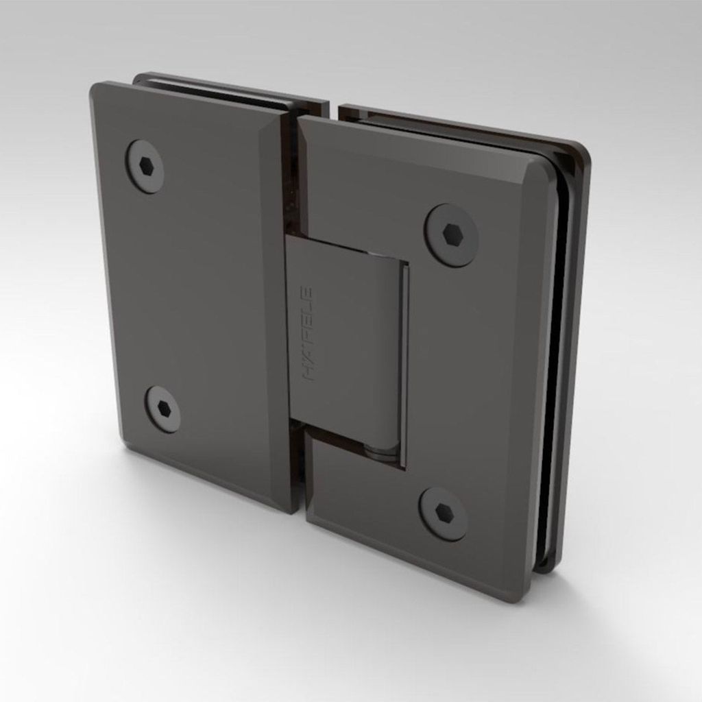 Bản lề kính – kính 180 độ Hafele PVD Xám ghi 499.05.855