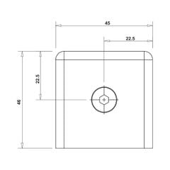 Kẹp kính tường 90 độ Hafele PVD Xám Ghi 499.05.862
