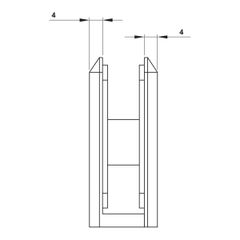 Kẹp kính tường 90 độ Hafele PVD Xám Ghi 499.05.862