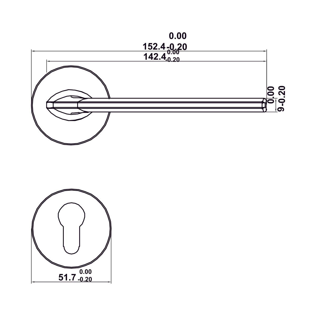 Bộ tay nắm cửa WC Hafele (không chìa) xám ghi 499.63.606