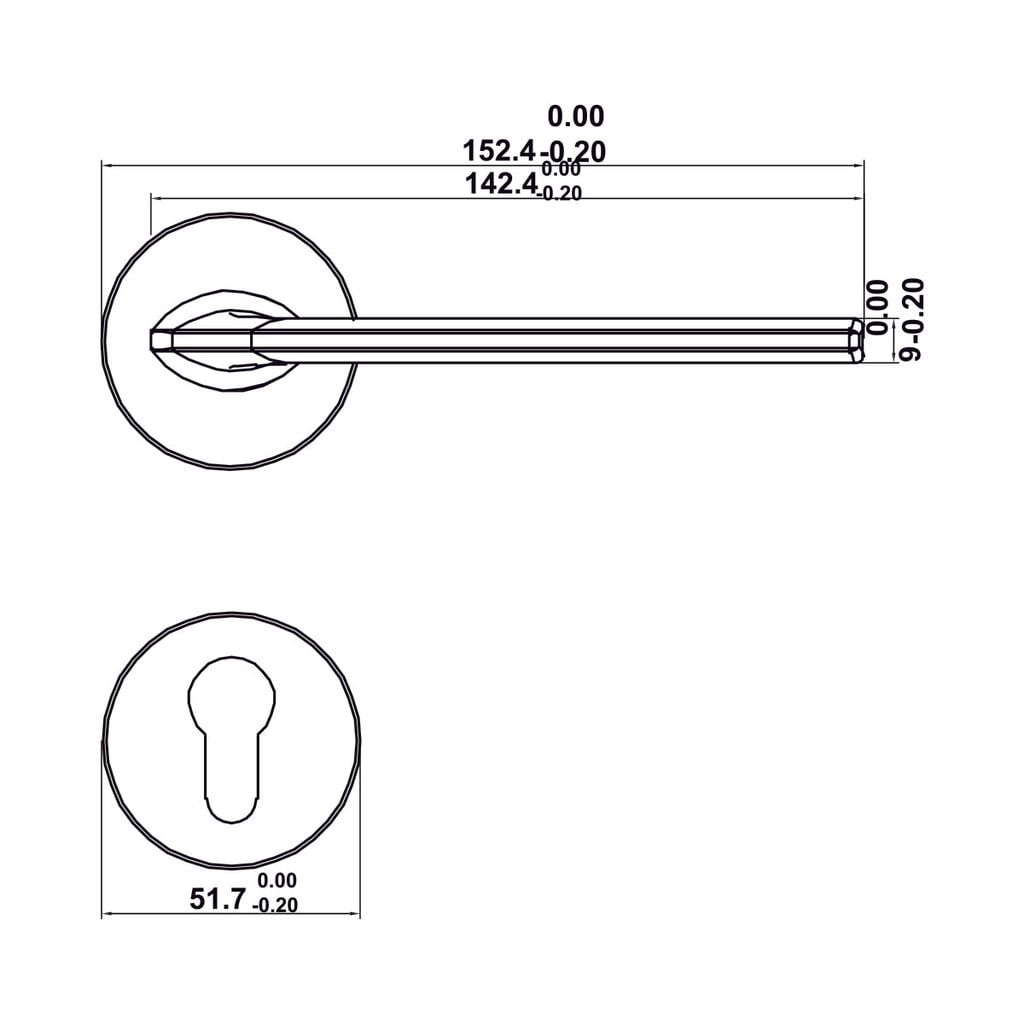 Bộ tay nắm cửa WC Hafele (không chìa) đen mờ 499.63.605