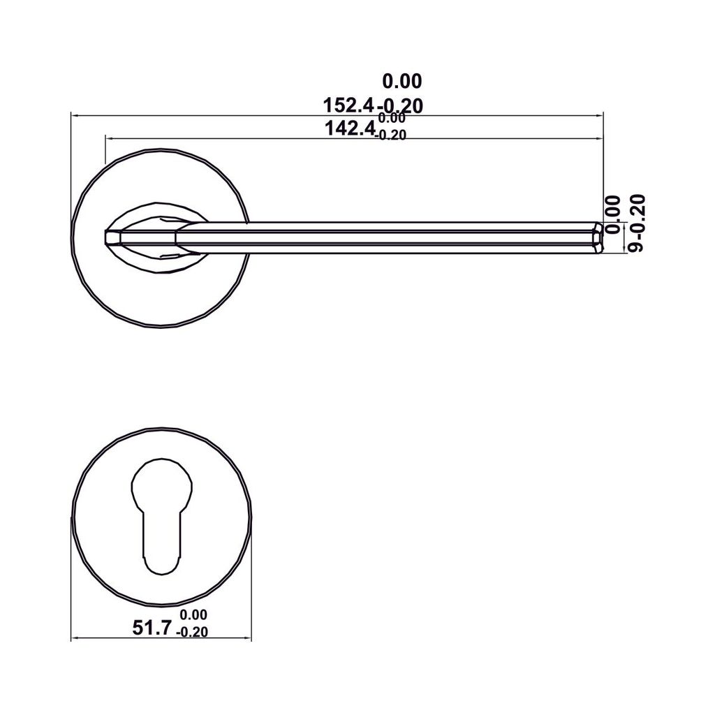 Bộ tay nắm cửa WC Hafele (không chìa) xám ghi 499.63.606