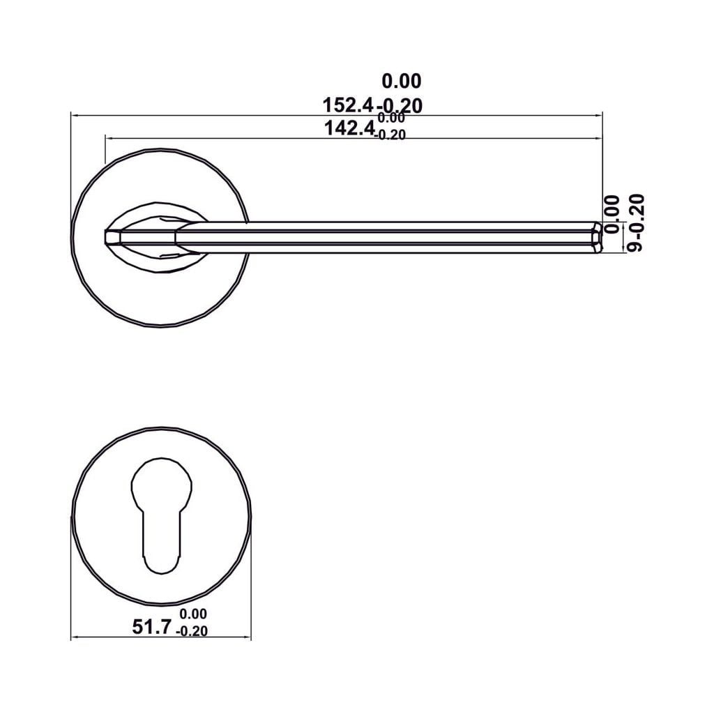 Bộ tay nắm cửa WC Hafele (không chìa) đồng bóng 499.63.607