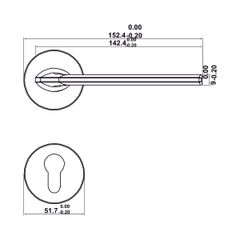 Bộ tay nắm cửa WC Hafele (không chìa) đồng bóng 499.63.607