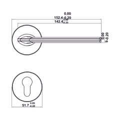 Bộ tay nắm cửa WC Hafele (không chìa) đen mờ 499.63.605