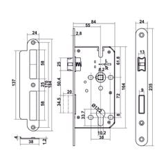 Bộ tay nắm cửa WC Hafele (không chìa) Nickel mờ 499.63.604