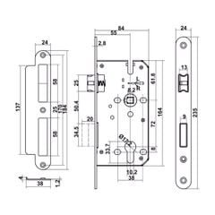 Bộ tay nắm cửa WC Hafele (không chìa) đen mờ 499.63.605