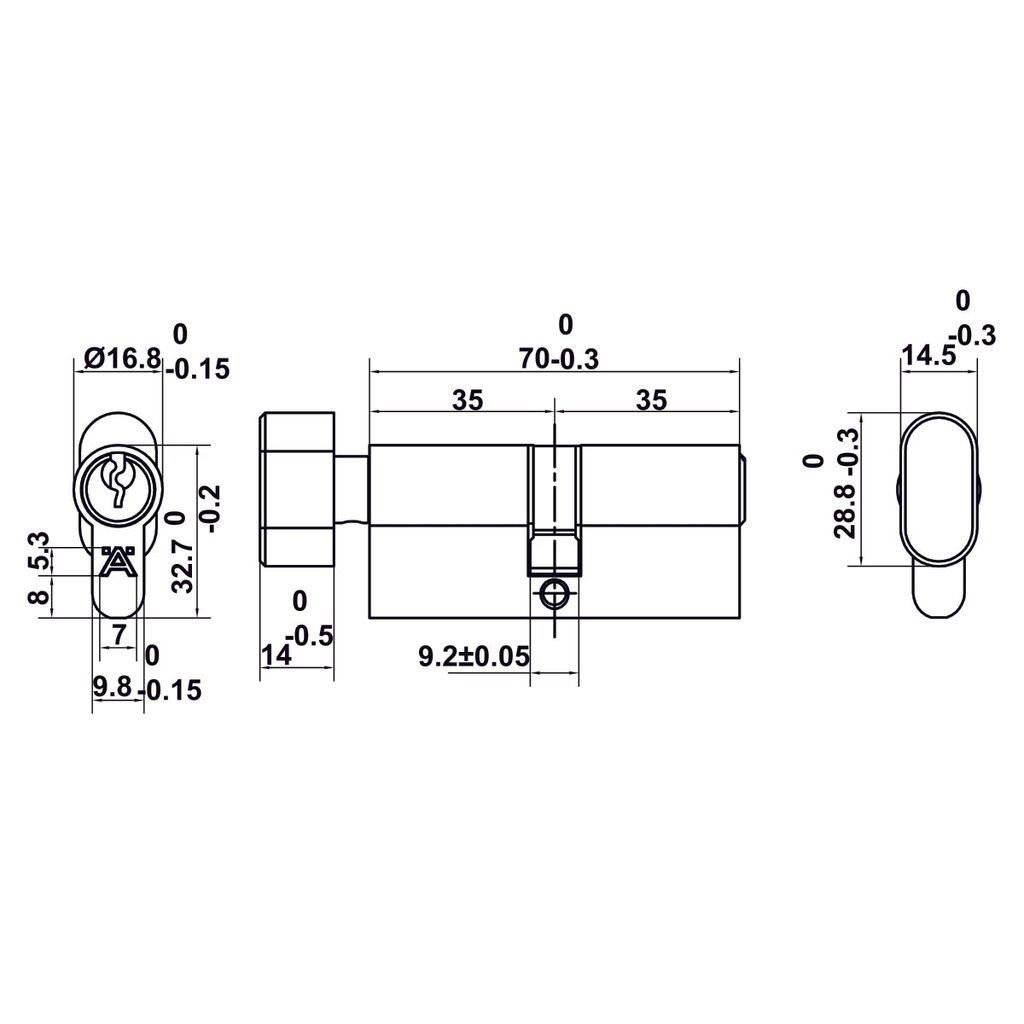 Bộ Tay nắm cửa Hafele đen mờ 499.63.617
