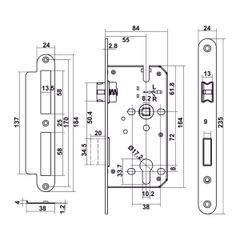 Bộ Tay nắm cửa Hafele xám ghi 499.63.610