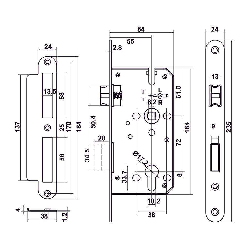 Bộ Tay nắm cửa Hafele xám ghi 499.63.618