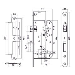Bộ Tay nắm cửa Hafele xám ghi 499.63.618