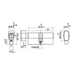 Bộ Tay nắm cửa Hafele xám ghi 499.63.610