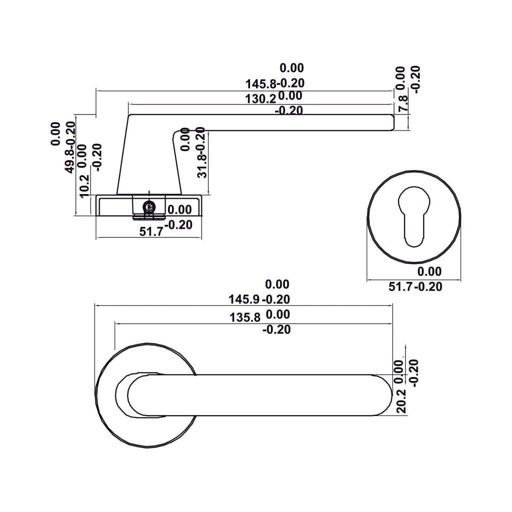 Bộ Tay nắm cửa Hafele đen mờ 499.63.609
