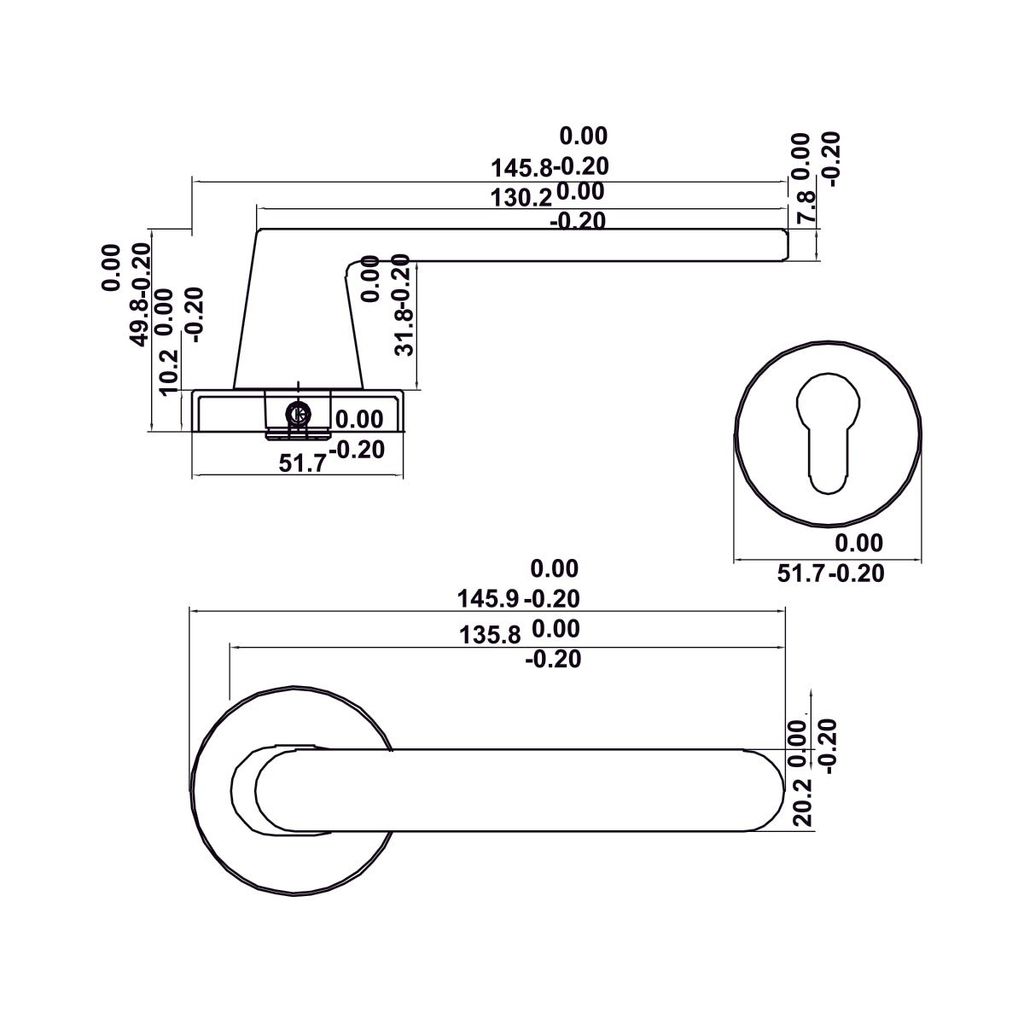 Bộ Tay nắm cửa Hafele xám ghi 499.63.610
