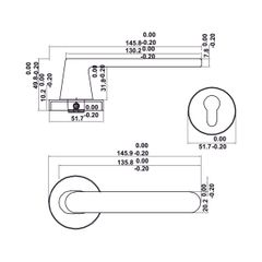 Bộ tay nắm cửa WC Hafele (không chìa) Nickel mờ 499.63.612