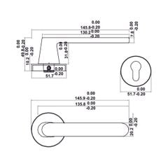 Bộ tay nắm cửa WC Hafele (không chìa) đồng bóng 499.63.615