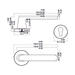 Bộ Tay nắm cửa Hafele Nickel mờ 499.63.608