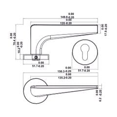 Bộ Tay nắm cửa Hafele xám ghi 499.63.618