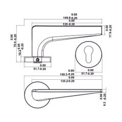 Bộ tay nắm cửa WC Hafele (không chìa) xám ghi 499.63.622