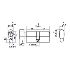 Bộ Tay nắm cửa Hafele Nickel mờ 499.63.624