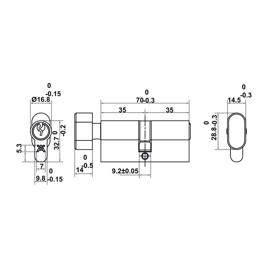 Bộ Tay nắm cửa Hafele đen mờ 499.63.625