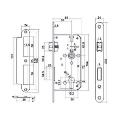 Bộ Tay nắm cửa Hafele đồng bóng 499.63.627