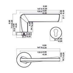 Bộ tay nắm cửa WC Hafele (không chìa) xám ghi 499.63.630