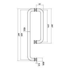 Tay nắm kéo cửa phòng tắm kính Hafele Inox Bóng 499.68.222