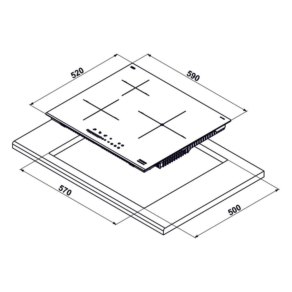 Bếp từ Hafele 3 vùng nấu HC-I6035B 533.09.961