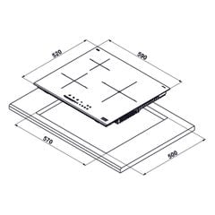 Bếp từ Hafele 3 vùng nấu HC-I6035B 533.09.961
