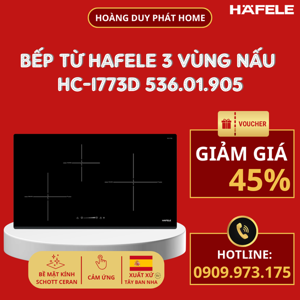 Bếp từ Hafele 3 vùng nấu HC-I773D 536.01.905