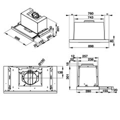 Máy hút mùi âm tủ Hafele 90cm HH-TG90E 539.81.075