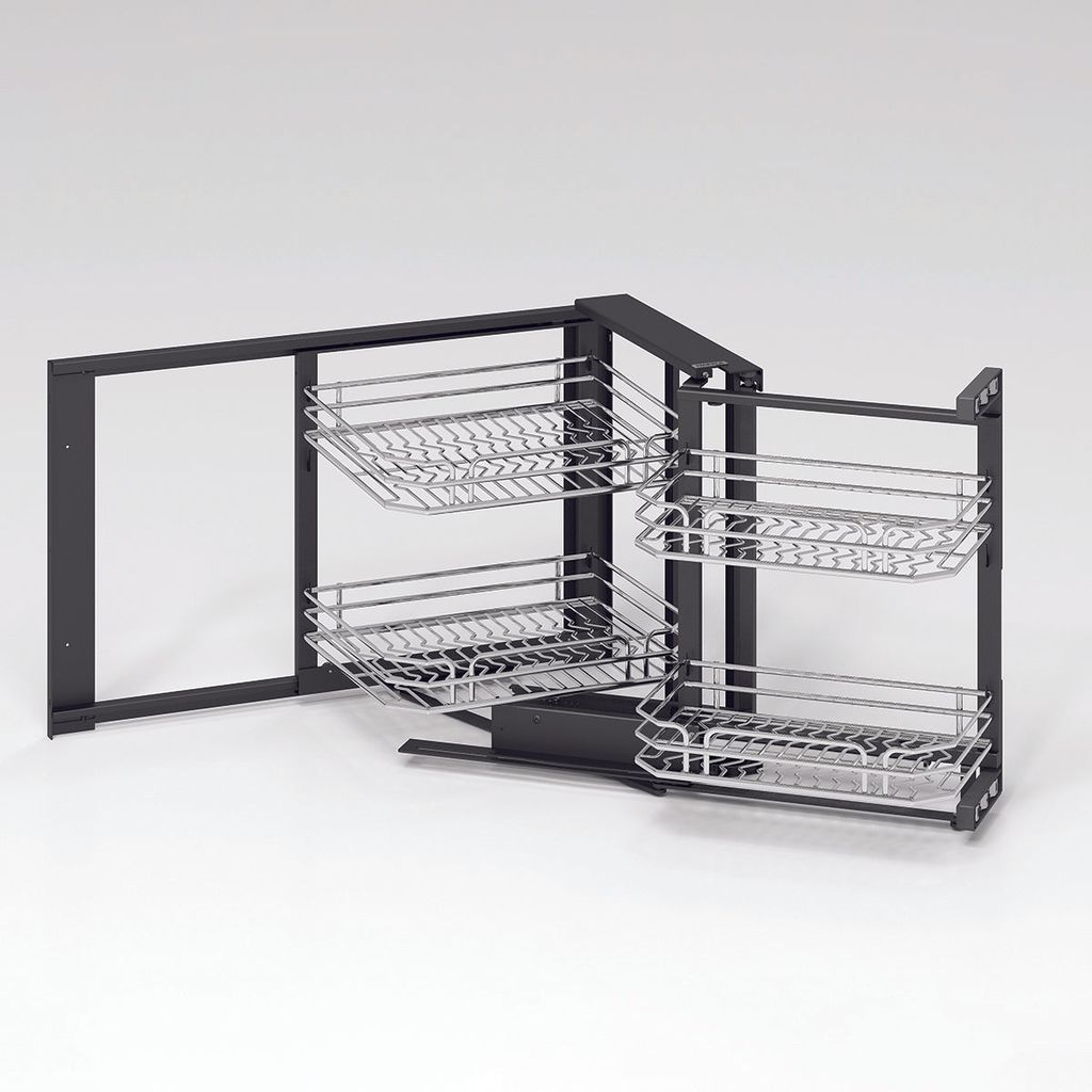 Kệ góc liên hoàn Hafele Inox 304 Mở phải 548.21.022