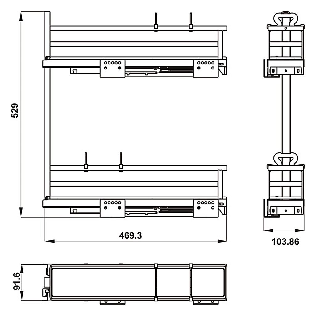 Kệ gia vị Hafele 150mm phiên bản trái 549.20.890