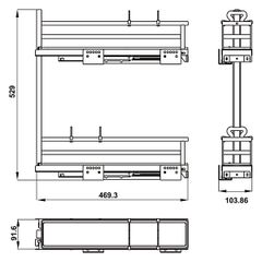 Kệ gia vị Hafele 150mm phiên bản trái 549.20.890