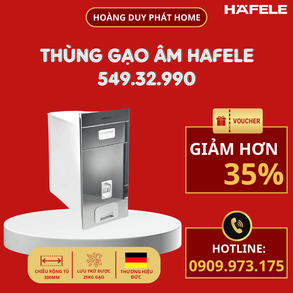 Thùng gạo Hafele mặt gương 549.32.990