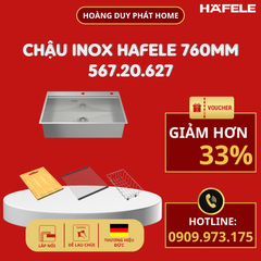 Chậu Inox Hafele 760mm HS24-SSN1S-7650 567.20.627