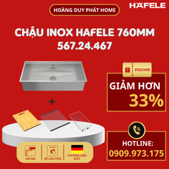 Chậu Inox Hafele 760mm HS24-SSN1S-7644 567.24.467