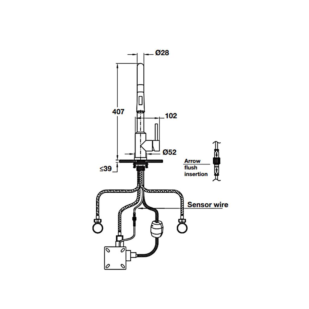 Vòi bếp nóng lạnh Hafele cảm ứng 570.58.631