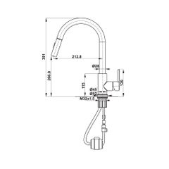 Vòi rửa chén Hafele HT21-CH1P287 577.55.230