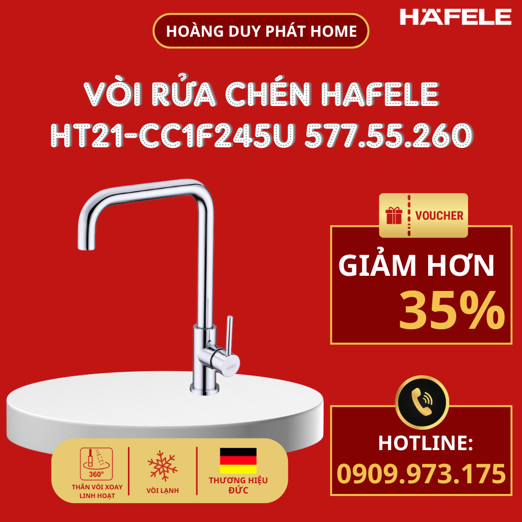 Vòi lạnh Hafele HT21-CC1F245U 577.55.260