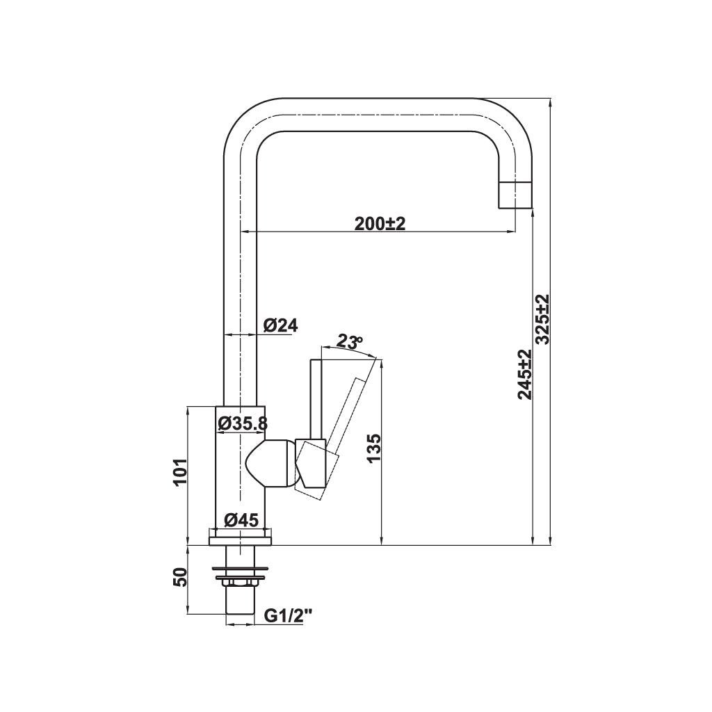 Vòi lạnh Hafele HT21-CC1F245U 577.55.260