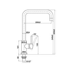 Vòi lạnh Hafele HT21-CC1F245U 577.55.260