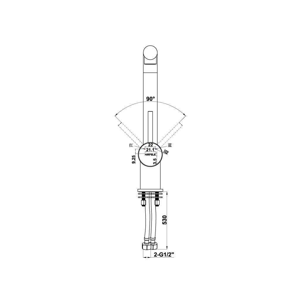 Vòi rửa chén Hafele HT21-GH1P254 màu đen 577.55.390