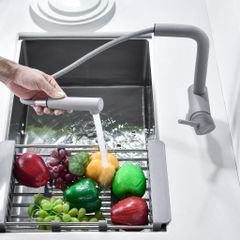 Vòi rửa chén Hafele HT21-GH1P254 màu xám 577.55.590