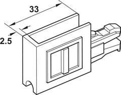 Bánh xe, Häfele Slido Design 25 IF G, Lọt lòng, trượt vào và siết chặt 415.13.104