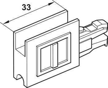 Bánh xe, Häfele Slido Design 25 IF G, Lọt lòng, trượt vào và siết chặt 415.13.104