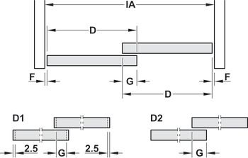 Bánh xe, Häfele Slido Design 25 IF G, Lọt lòng, trượt vào và siết chặt 415.13.104