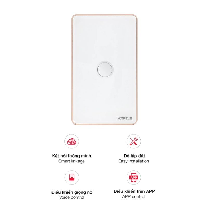 Công tắc đèn thông minh Hafele HSL-LSXG01W màu trắng 820.71.003