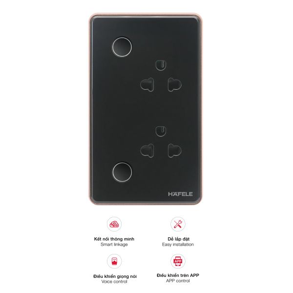 Ổ cắm âm tường thông minh Hafele HSL-WSS01B màu đen 820.71.006